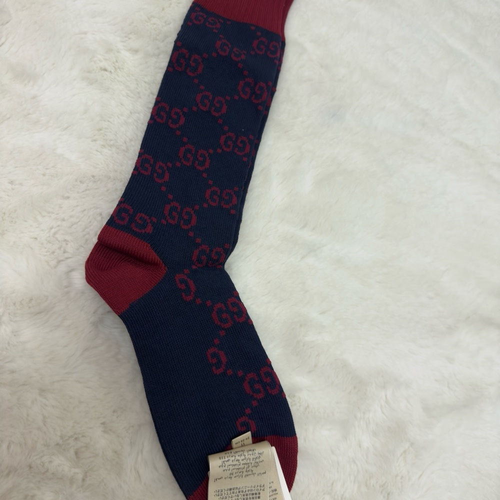 Gucci Blue and Red Casual Socks